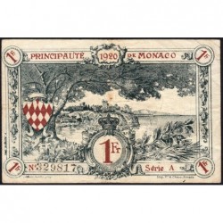 Monaco - Pirot 136-6 - 1 franc - Série A - 16/03/1920 (1921) - Etat : TB+