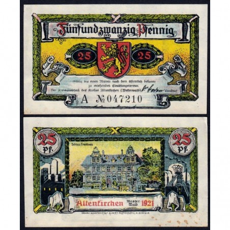 Allemagne - Notgeld - Altenkirchen - 25 pfennig - Série A - 1921 - Etat : SPL