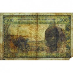 Togo - Pick 802Tm - 500 francs - Série A.67 - Sans date (1977) - Etat : B+