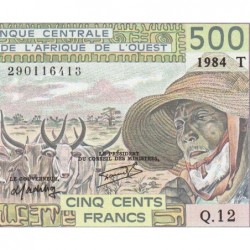Togo - Pick 806Tg - 500 francs - Série Q.12 - 1984 - Etat : NEUF