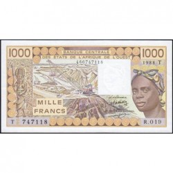 Togo - Pick 807Ta - 1'000 francs - Série R.019 - 1988 - Etat : pr.NEUF