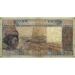Togo - Pick 808Td - 5'000 francs - Série X.010 - 1989 - Etat : TB
