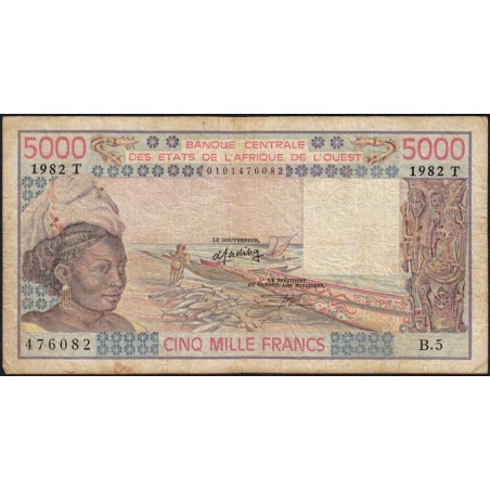 Togo - Pick 808Tf - 5'000 francs - Série B.5 - 1982 - Etat : TB-