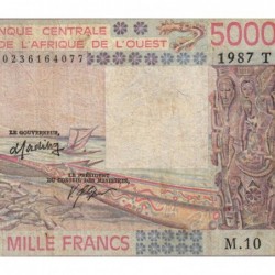 Togo - Pick 808Ti - 5'000 francs - Série M.10 - 1987 - Etat : TB
