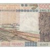 Togo - Pick 808Tk - 5'000 francs - Série O.013 - 1991 - Etat : TB