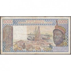 Togo - Pick 808Tl - 5'000 francs - Série V.013 - 1992 - Etat : TB+