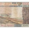 Togo - Pick 808Tm - 5'000 francs - Série H.014 - 1992 - Etat : TB