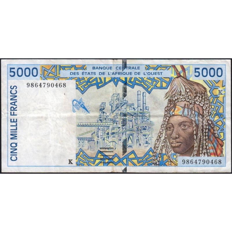 Sénégal - Pick 713Kh - 5'000 francs - 1998 - Etat : TTB