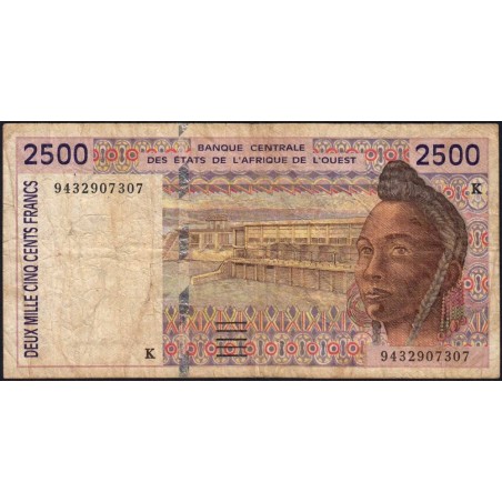 Sénégal - Pick 712Kc - 2'500 francs - 1994 - Etat : B