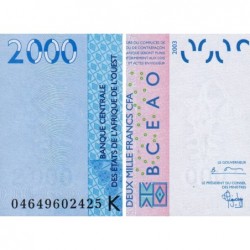 Sénégal - Pick 716Kb - 2'000 francs - 2004 - Etat : NEUF