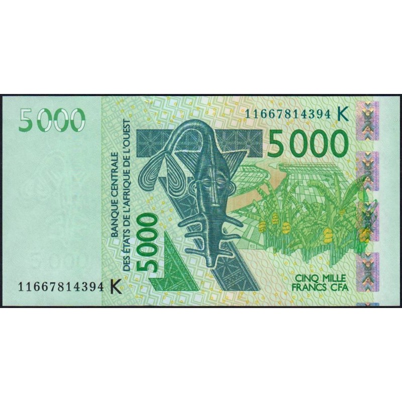 Sénégal - Pick 717Kj - 5'000 francs - 2011 - Etat : NEUF