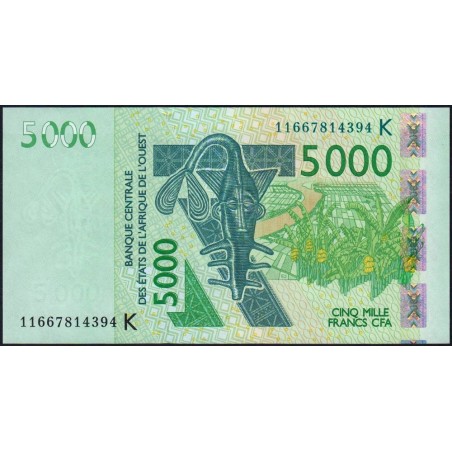 Sénégal - Pick 717Kj - 5'000 francs - 2011 - Etat : NEUF