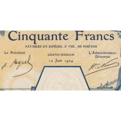 Côte d'Ivoire - Grand-Bassam - Pick 9De - 50 francs - Série X.64 - 12/06/1924 - Etat : TTB+