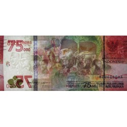 Indonésie - Pick 161 - 75'000 rupiah - Série AAO - 2020/2020 - Commémoratif - Etat : NEUF