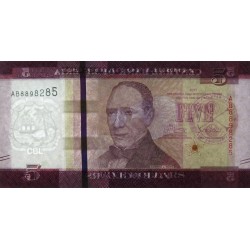 Libéria - Pick 31b - 5 dollars - Série AB - 2017 - Etat : NEUF