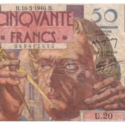 F 20-04 - 16/05/1946 - 50 francs - Le Verrier - Série U.20 - Etat : TB-