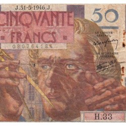 F 20-05 - 31/05/1946 - 50 francs - Le Verrier - Série H.33 - Etat : B