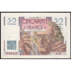 F 20-09 - 02/10/1947 - 50 francs - Le Verrier - Série Y.87 - Etat : TTB