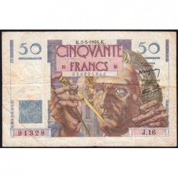 F 20-03 - 02/05/1946 - 50 francs - Le Verrier - Série J.16 - Etat : TB