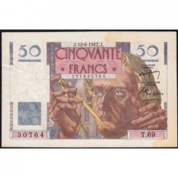 F 20-08 - 12/06/1947 - 50 francs - Le Verrier - Série T.69 - Etat : TTB+