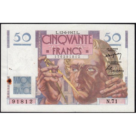 F 20-08 - 12/06/1947 - 50 francs - Le Verrier - Série N.71 - Etat : SUP