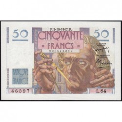 F 20-09 - 02/10/1947 - 50 francs - Le Verrier - Série L.84 - Etat : SPL+
