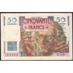 F 20-10 - 08/04/1948 - 50 francs - Le Verrier - Série R.105 - Etat : TB+