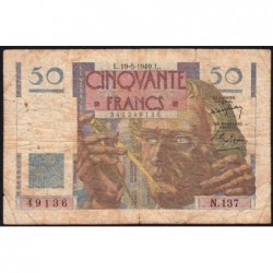 F 20-12 - 19/05/1949 - 50 francs - Le Verrier - Série N.137 - Etat : B