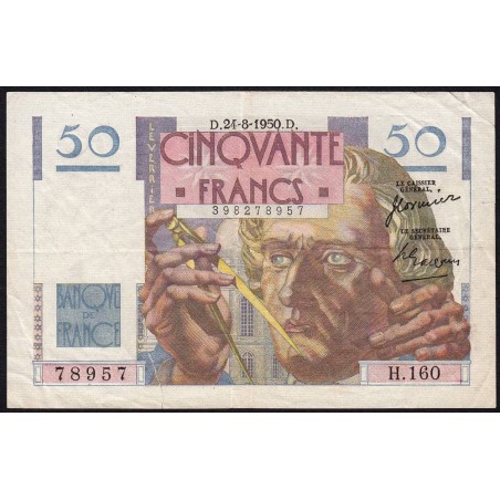 F 20-16 - 24/08/1950 - 50 francs - Le Verrier - Série H.160 - Etat : TTB-