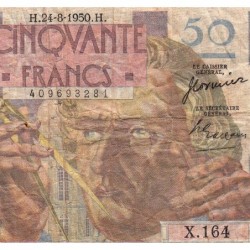 F 20-16 - 24/08/1950 - 50 francs - Le Verrier - Série X.164 - Etat : B