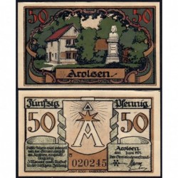 Allemagne - Notgeld - Arolsen (Bad-Arolsen) - 50 pfennig - 06/1921 - Etat : pr.NEUF