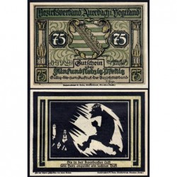 Allemagne - Notgeld - Auerbach - 75 pfennig - Type 1b - Numéro 3 - 01/07/1921 - Etat : NEUF