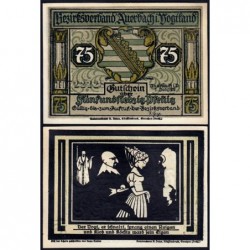Allemagne - Notgeld - Auerbach - 75 pfennig - Type 3b - Numéro 5 - 01/07/1921 - Etat : NEUF