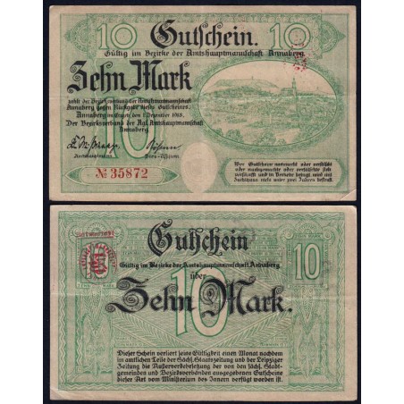 Allemagne - Notgeld - Annaberg - 10 mark - 01/12/1918 - Etat : TTB