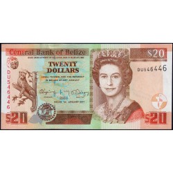 Belize - Pick 69f - 20 dollars - Série DU - 01/01/2017 - Etat : NEUF