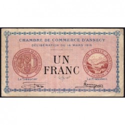 Annecy - Pirot 10-5 - 1 franc - Série 152 - 14/03/1916 - Etat : TB+