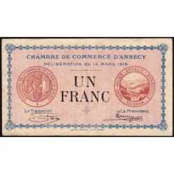 Annecy - Pirot 10-5 - 1 franc - Série 172 - 14/03/1916 - Etat : TTB