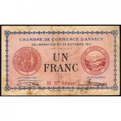 Annecy - Pirot 10-12 - 1 franc - R. 2e Série 230 - 24/10/1917 - Etat : TB-