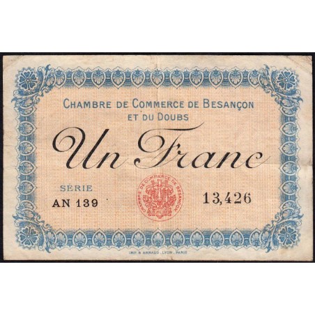 Besançon (Doubs) - Pirot 25-13 - 1 franc - Série AN 139 - Sans date (1915) - Etat : TB+