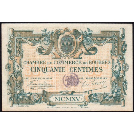 Bourges - Pirot 32-1 - Série C - 50 centimes - 1915 - Etat : SUP