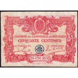 Bourges - Pirot 32-8 - Série D - 50 centimes - 1917 - Etat : TTB