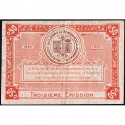 Caen & Honfleur - Pirot 34-16 - 50 centimes - Série A - 1920 - Etat : TTB