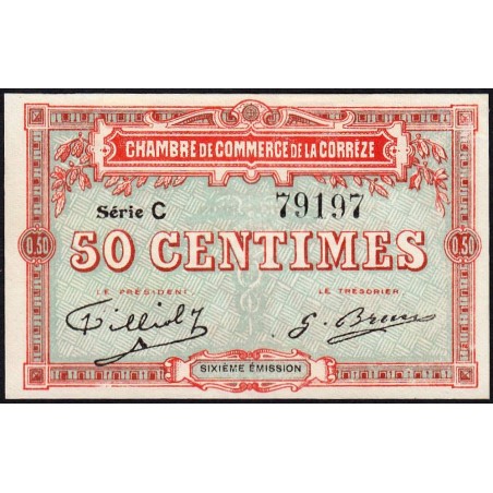 Corrèze (Brive, Tulle) - Pirot 51-15 - 50 centimes - Série C - 6e émission - Etat : NEUF