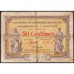 Dijon - Pirot 53-7 - 50 centimes - 2e série - 06/03/1916 - Etat : B