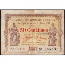 Dijon - Pirot 53-10 - 50 centimes - 3e série - 06/08/1917 - Etat : TB-