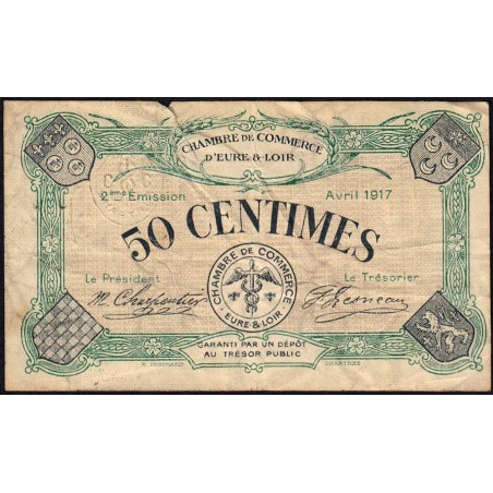 Chartres (Eure-et-Loir) - Pirot 45-5 - 50 centimes - 04/1917 - Etat : TB-