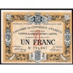 Evreux (Eure) - Pirot 57-11 - 1 franc - 11/01/1917 - Etat : NEUF