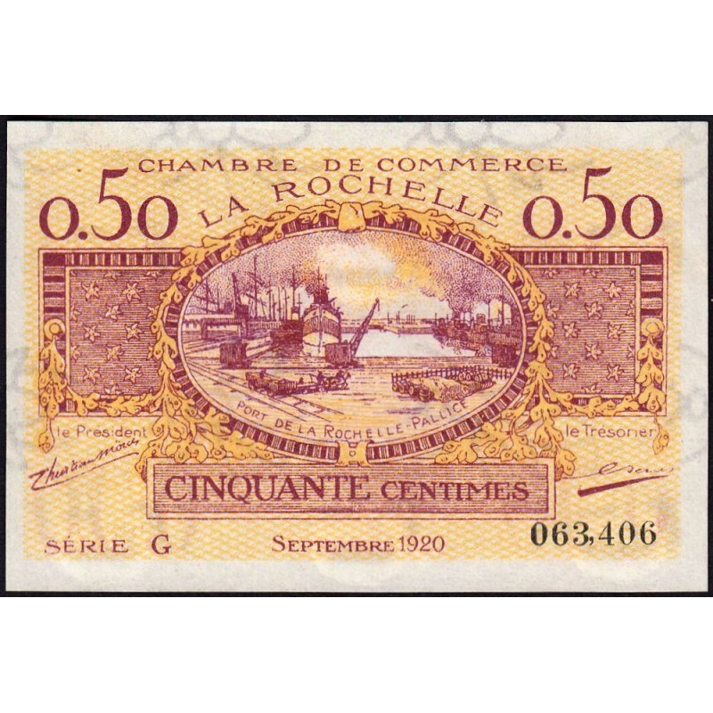 La Rochelle - Pirot 66-7 - 50 centimes - Série G - 09/1920 - Etat : NEUF