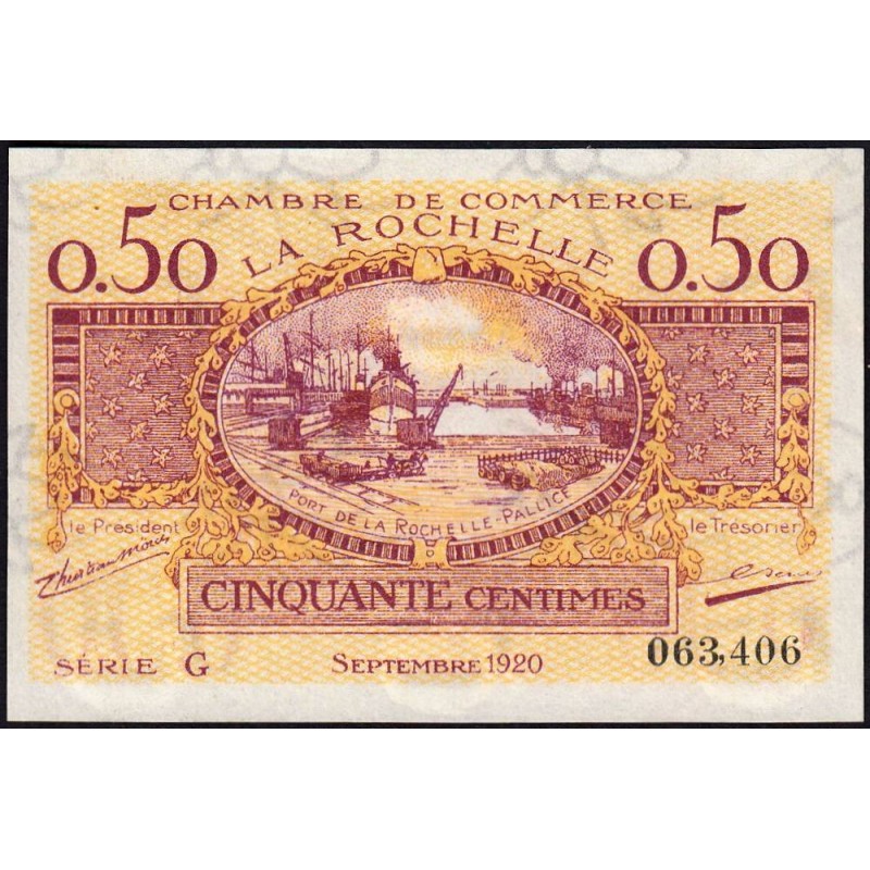 La Rochelle - Pirot 66-7 - 50 centimes - Série G - 09/1920 - Etat : NEUF