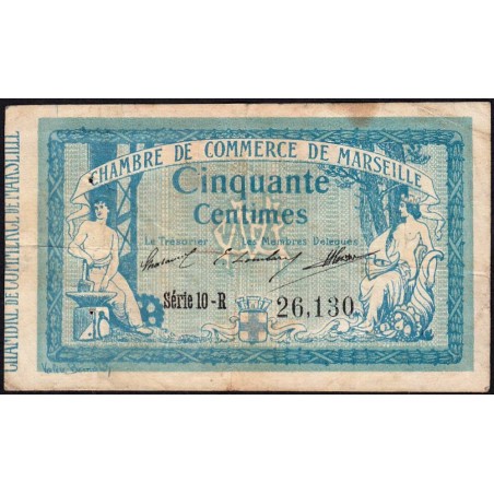 Marseille - Pirot 79-37 - 50 centimes - Série 10-R - 12/08/1914 - Etat : TB-